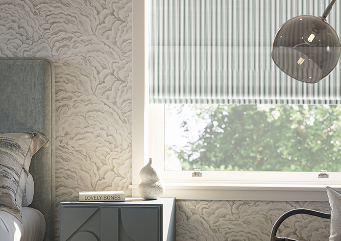 Lace Stripes, Sage - Motorised Roman Blind - Image 5